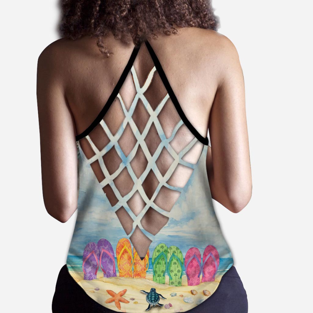 When Life Throws Flip flops In Your Face  - Sea Lover Cross Tank Top