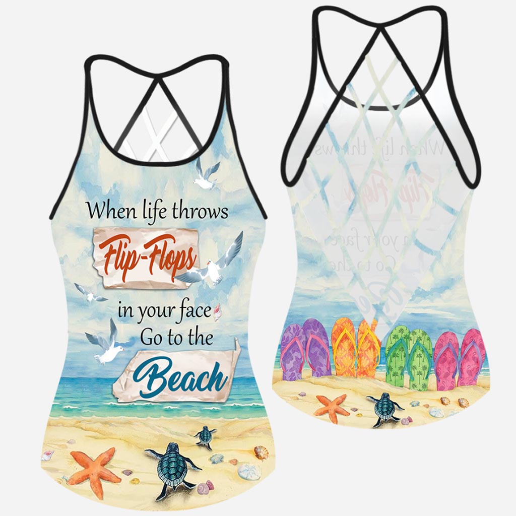 When Life Throws Flip flops In Your Face  - Sea Lover Cross Tank Top