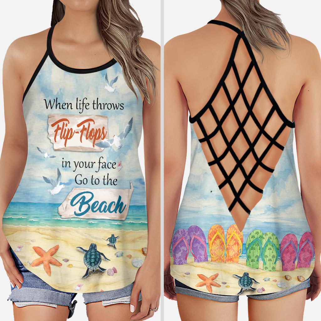 When Life Throws Flip flops In Your Face  - Sea Lover Cross Tank Top