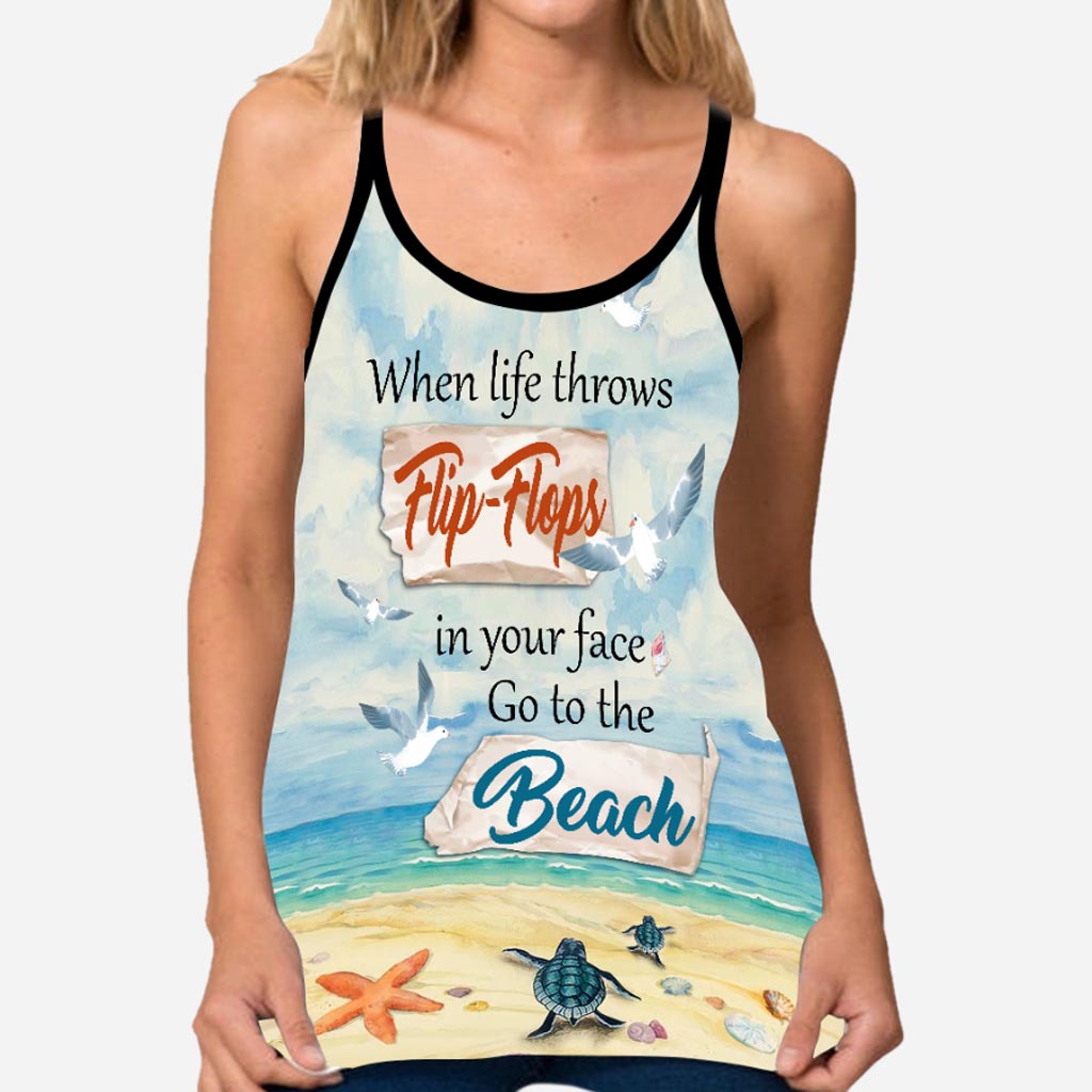 When Life Throws Flip flops In Your Face  - Sea Lover Cross Tank Top