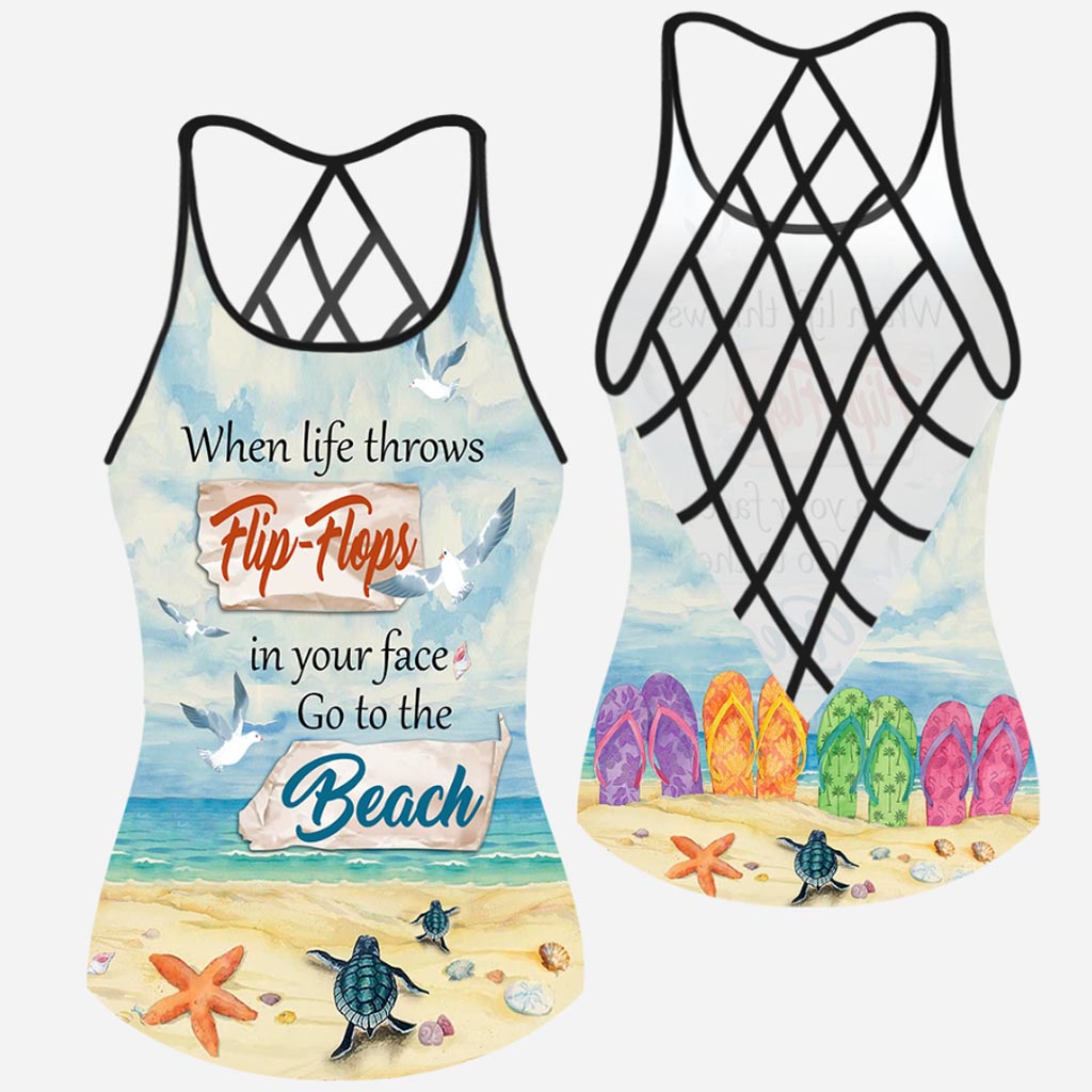 When Life Throws Flip flops In Your Face  - Sea Lover Cross Tank Top