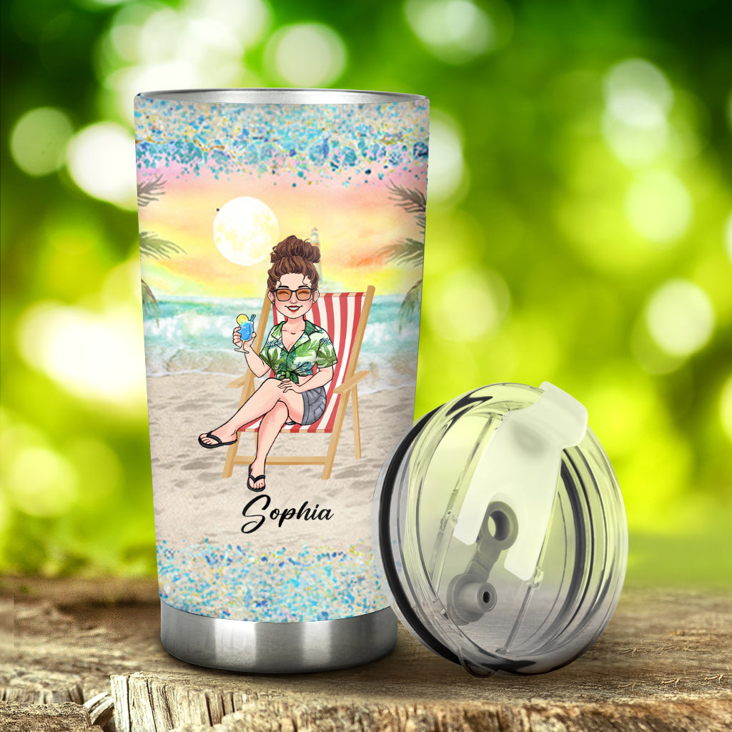 Just A Girl Who Loves Beach - Personalized Sea Lover Tumbler