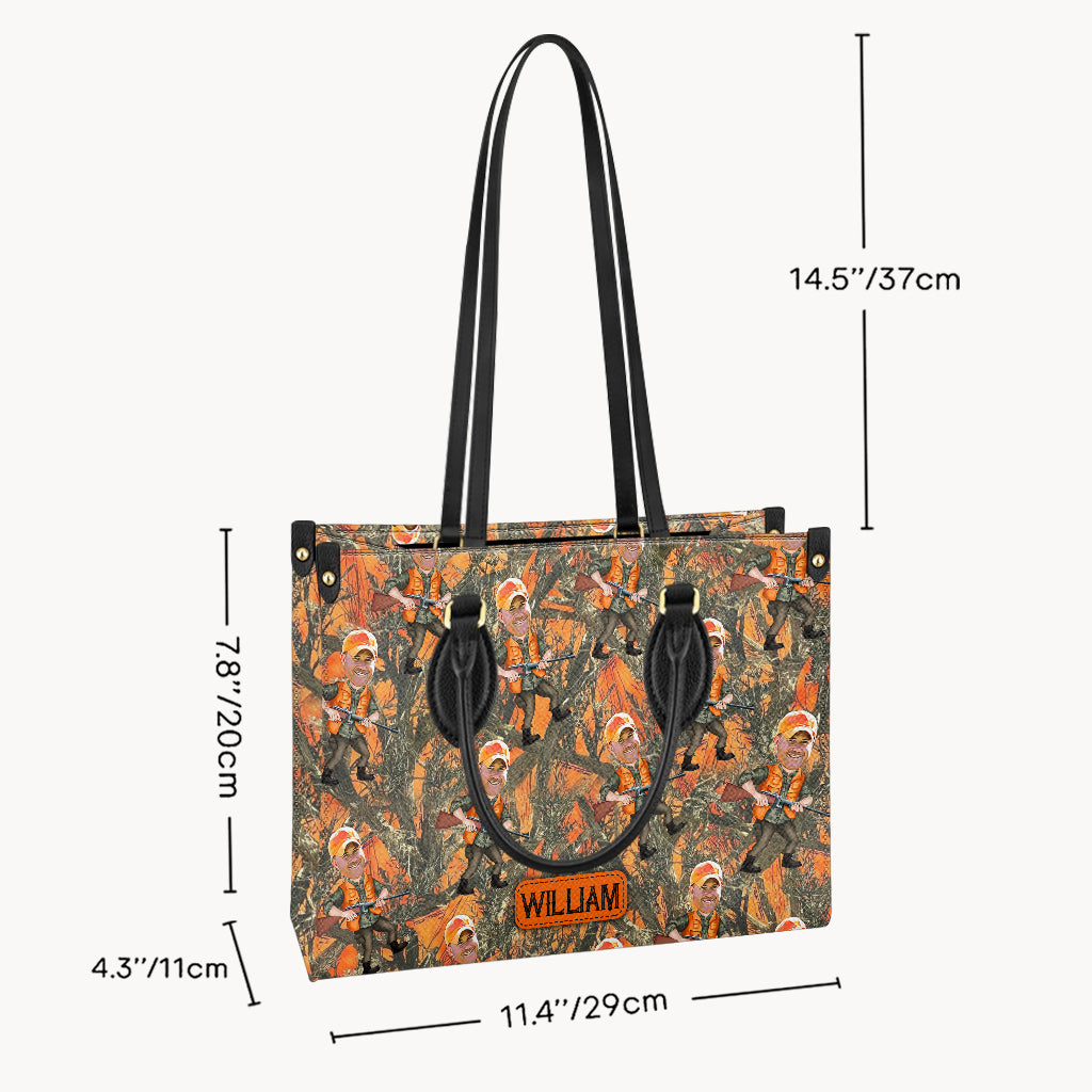 Photo Inserted Hunter - Personalized Hunting Leather Handbag