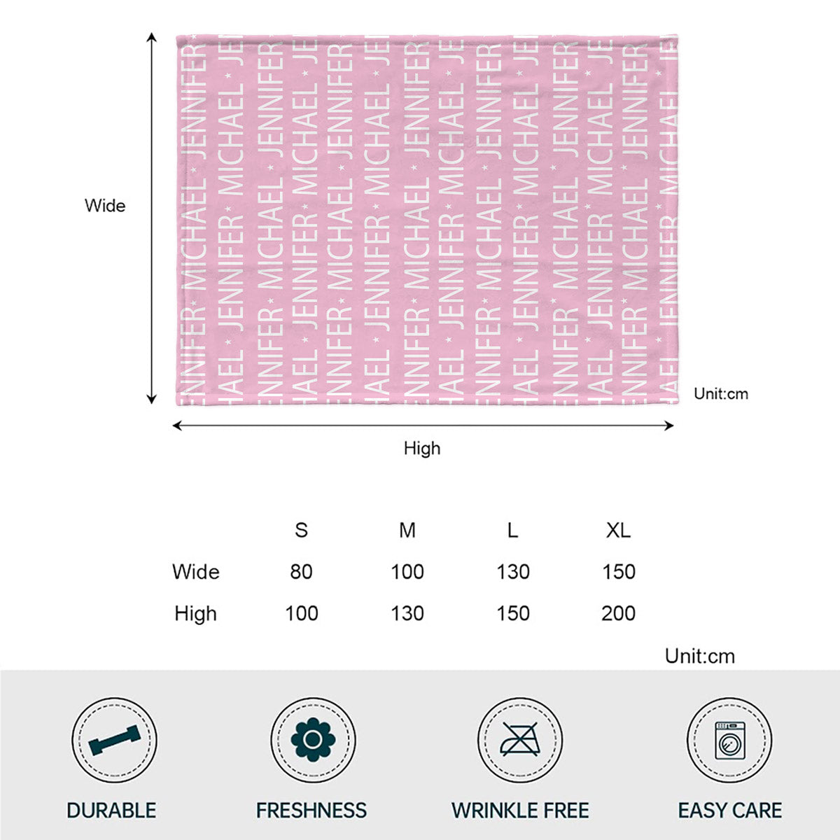 Custom Name Pattern - Personalized Couple Blanket