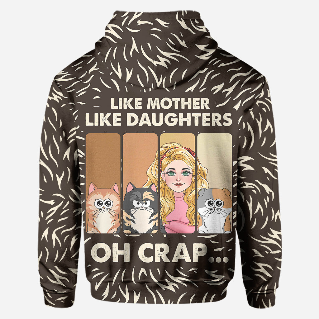 Wie die Mutter, so der Vater, so die Tochter, so der Sohn. Katzen- und Hundeliebhaber – personalisiertes T-Shirt mit Katzenmotiv.