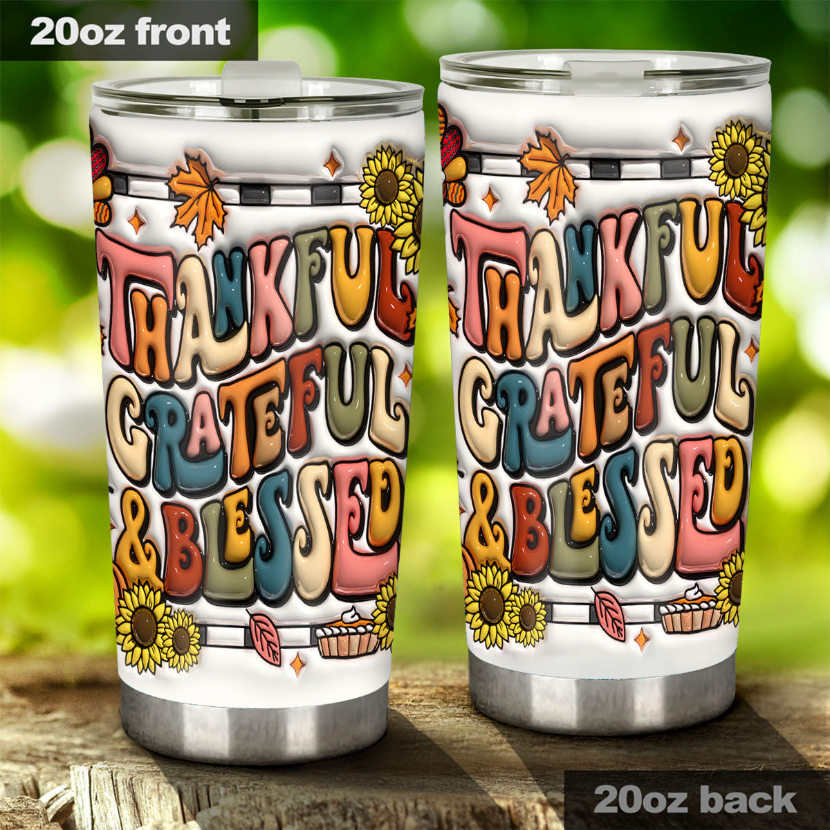 Dankbar, gesegnet – Thanksgiving-Becher