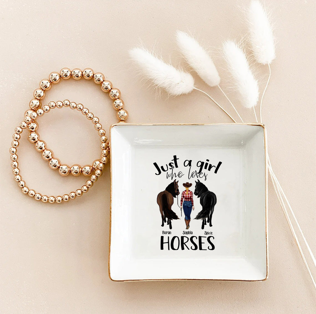 Just A Girl Who Loves Horses - Personalized Horse Jewelry Dish