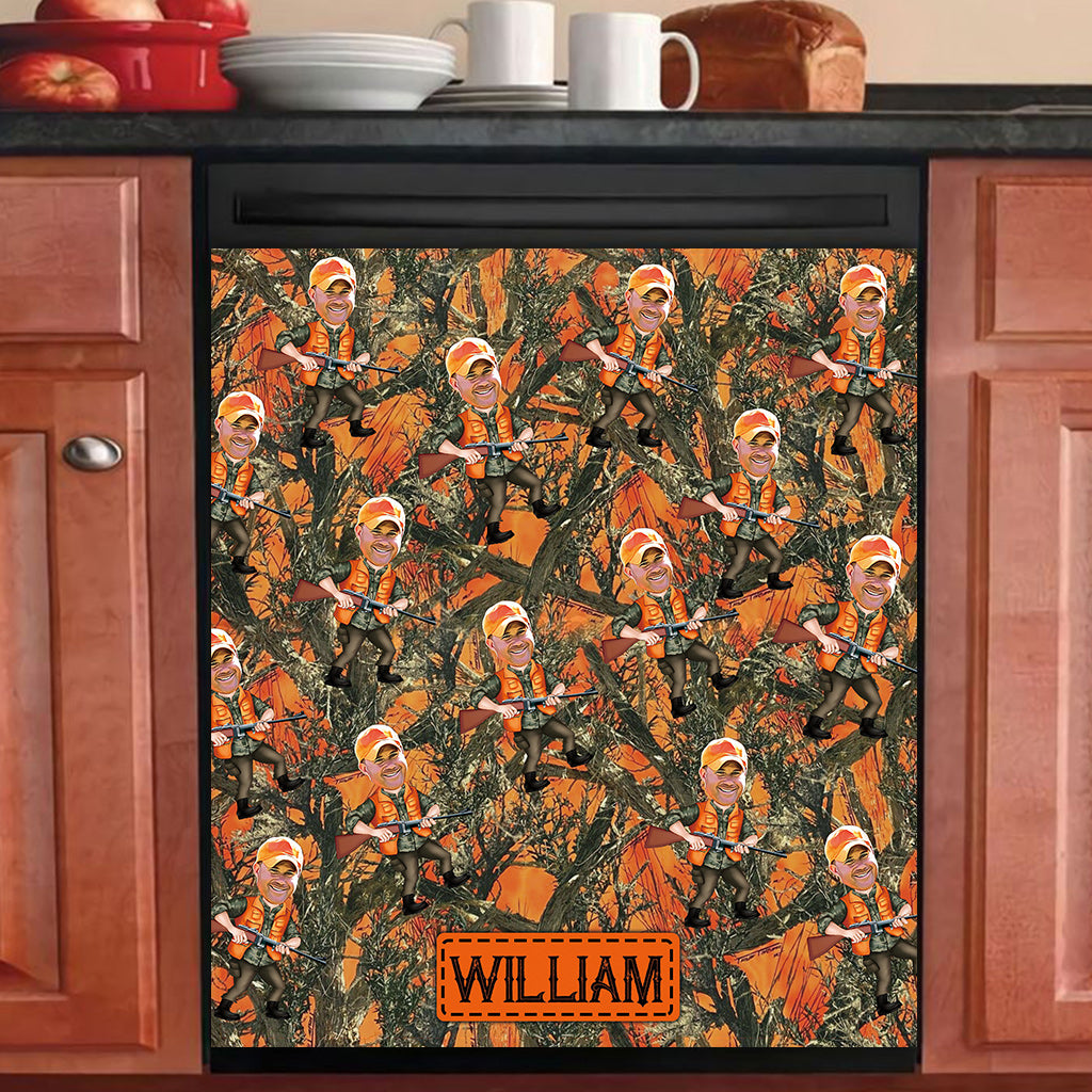 Photo Inserted Hunter - Personalized Hunting Dishwasher Cover
