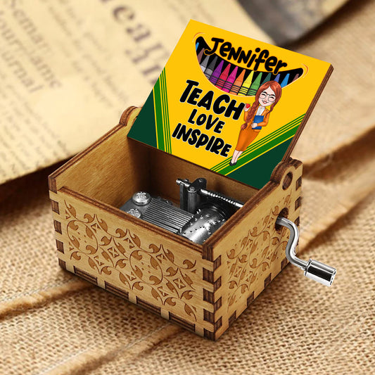 Boîte à musique papillon à manivelle personnalisée avec affirmations positives