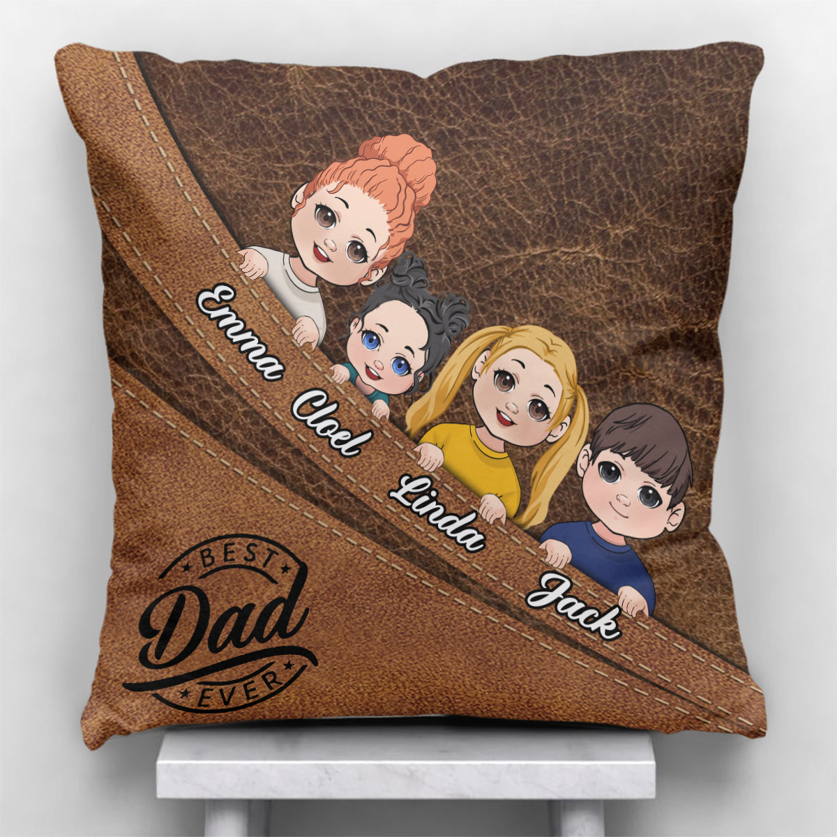 Best Dad/Grandma/Grandpa/Mom Ever - Personalized Father Throw Pillow