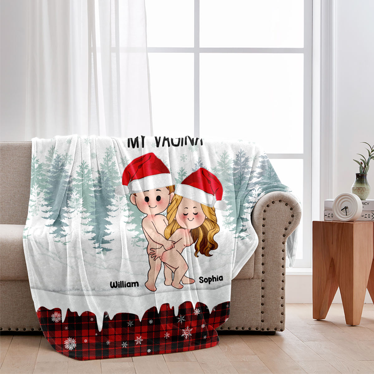Baby It's Cold Outside - Personalized Couple Blanket