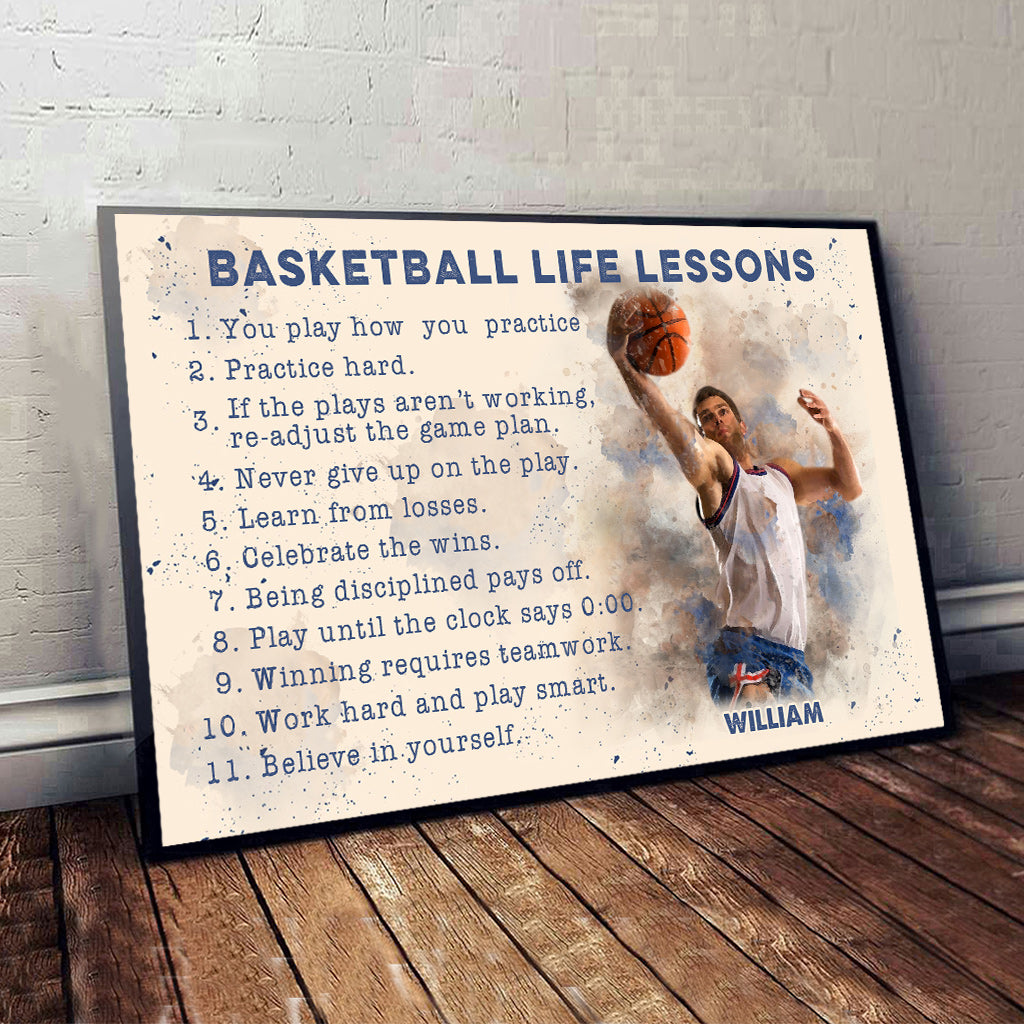 Basketball-Lebenslektionen – Personalisierte Basketball-Leinwand und Poster