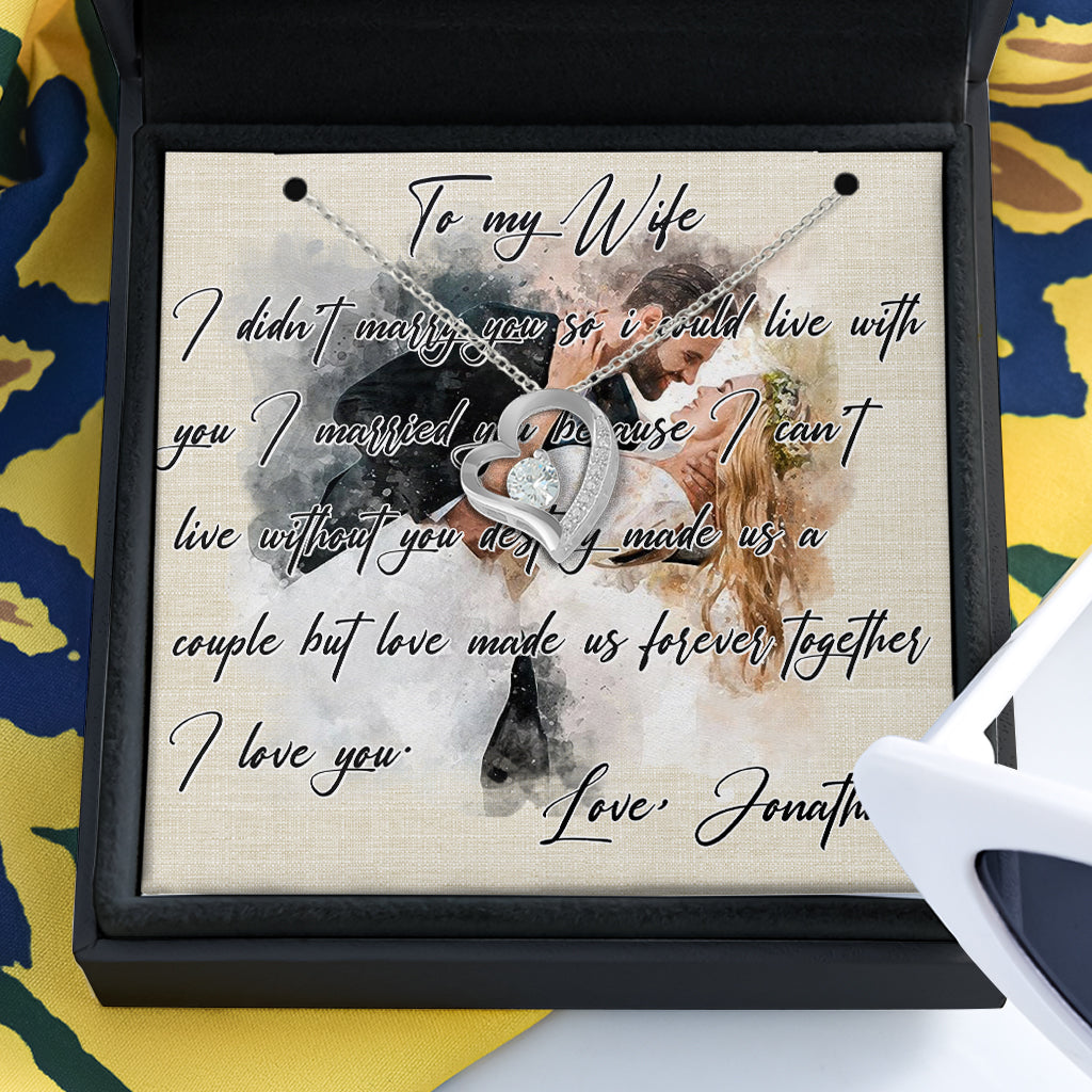 Beautiful In White - Personalized Husband And Wife Necklace