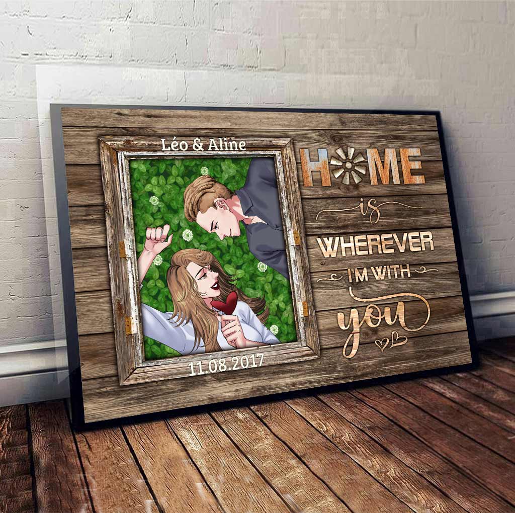 Home Is Wherever I'm With You - Personalized Couple Poster