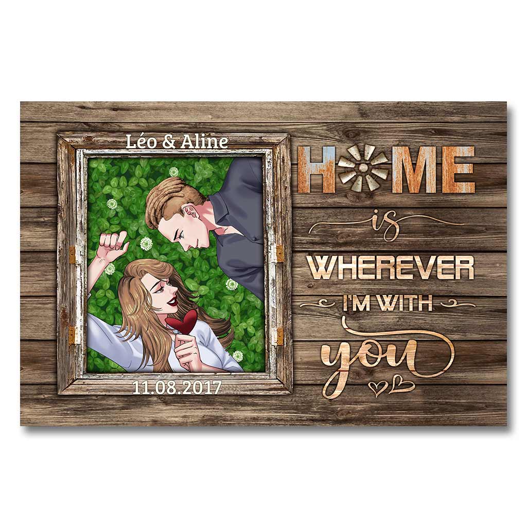 Home Is Wherever I'm With You - Personalized Couple Poster