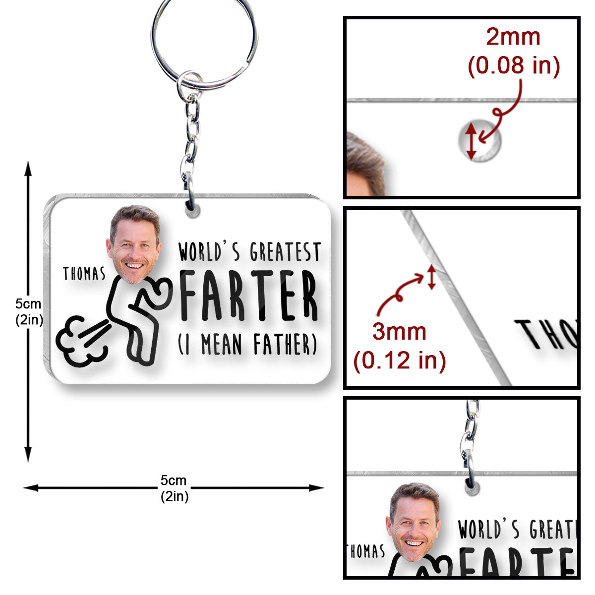World’s Greatest Farter - Personalized Father Transparent Keychain