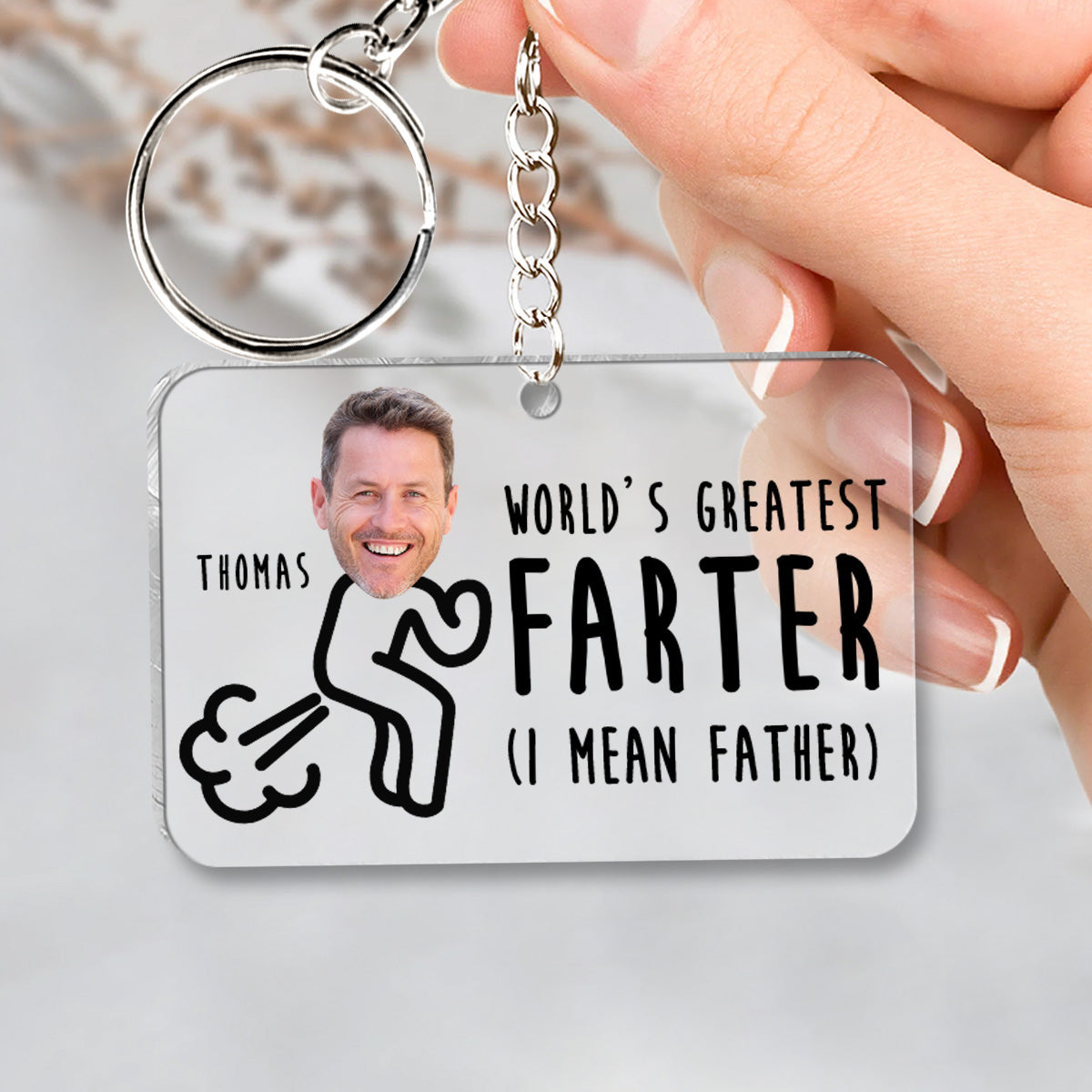 World’s Greatest Farter - Personalized Father Transparent Keychain