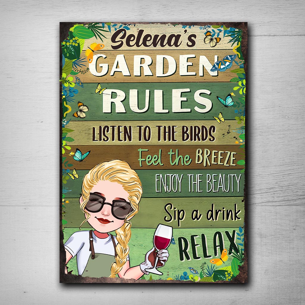 And Into The Garden I Go - Personalized Gardening Rectangle Metal Sign
