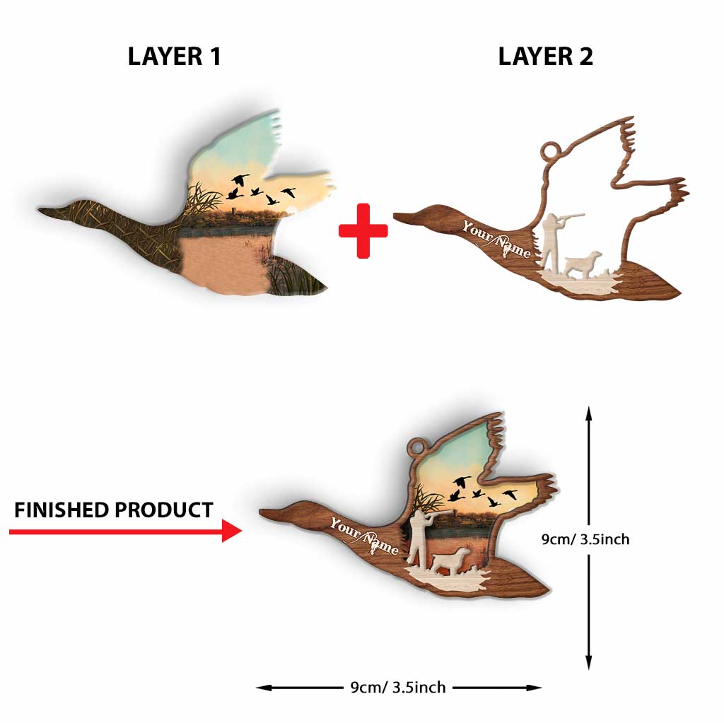 Entenjagd – Personalisierter Weihnachtsschmuck aus mehrschichtigem Holz