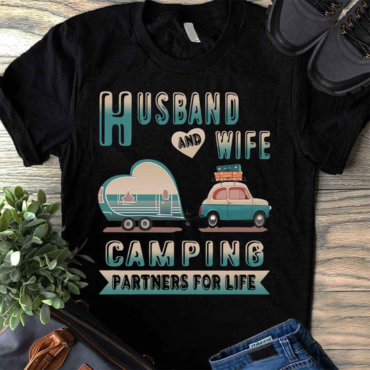Husband And Wife Camping Partners - T-shirt and Hoodie 112021