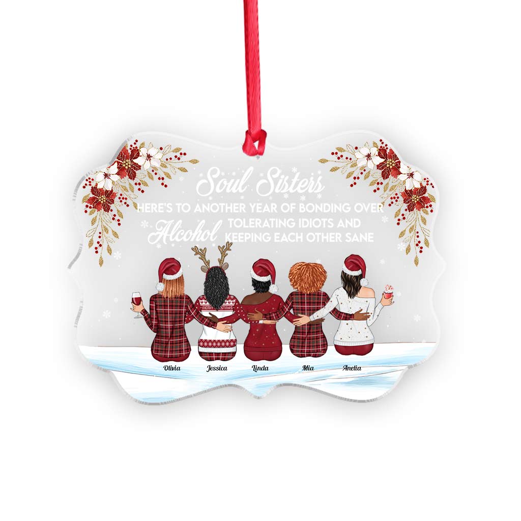 Here's To Another Year Of Bonding Over Alcohol - Personalized Bestie Transparent Ornament