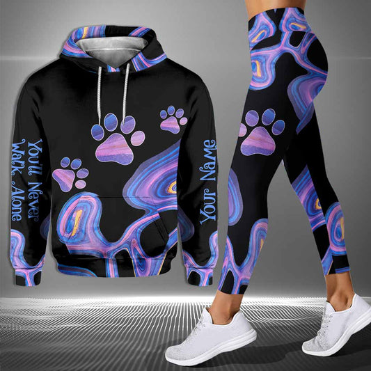 Dog Lovers You'll Never Walk Alone - Personalized Hoodie and Leggings
