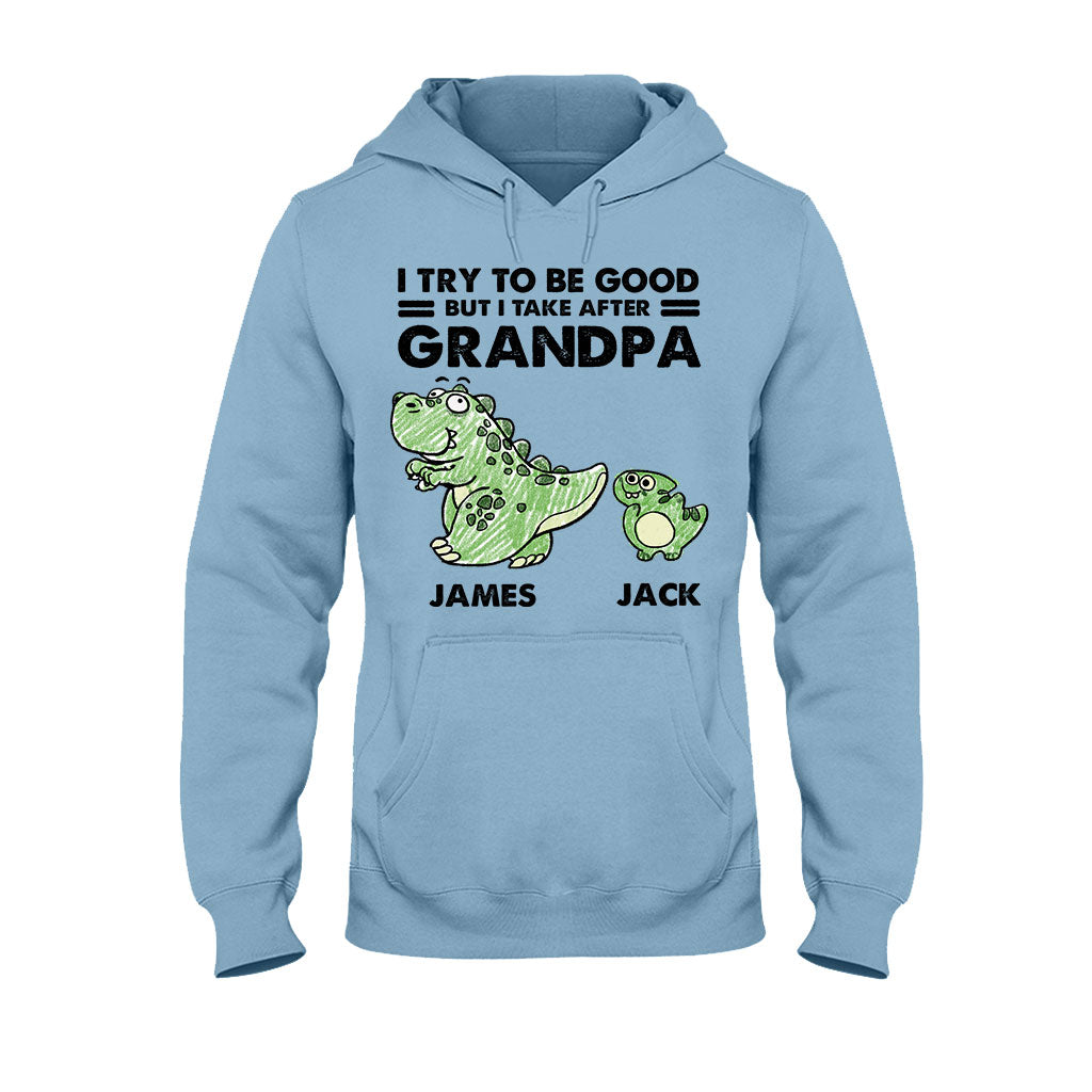 Ich bin ganz nach meiner Oma/meinem Opa gekommen – Geschenk für Opa – Personalisiertes T-Shirt und Hoodie