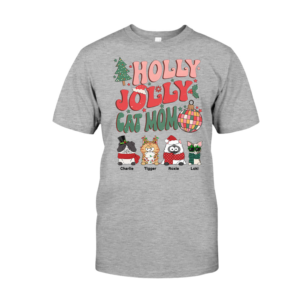 Maman chat/maman chien - T-shirt et sweat à capuche personnalisés pour chat Holly Jolly