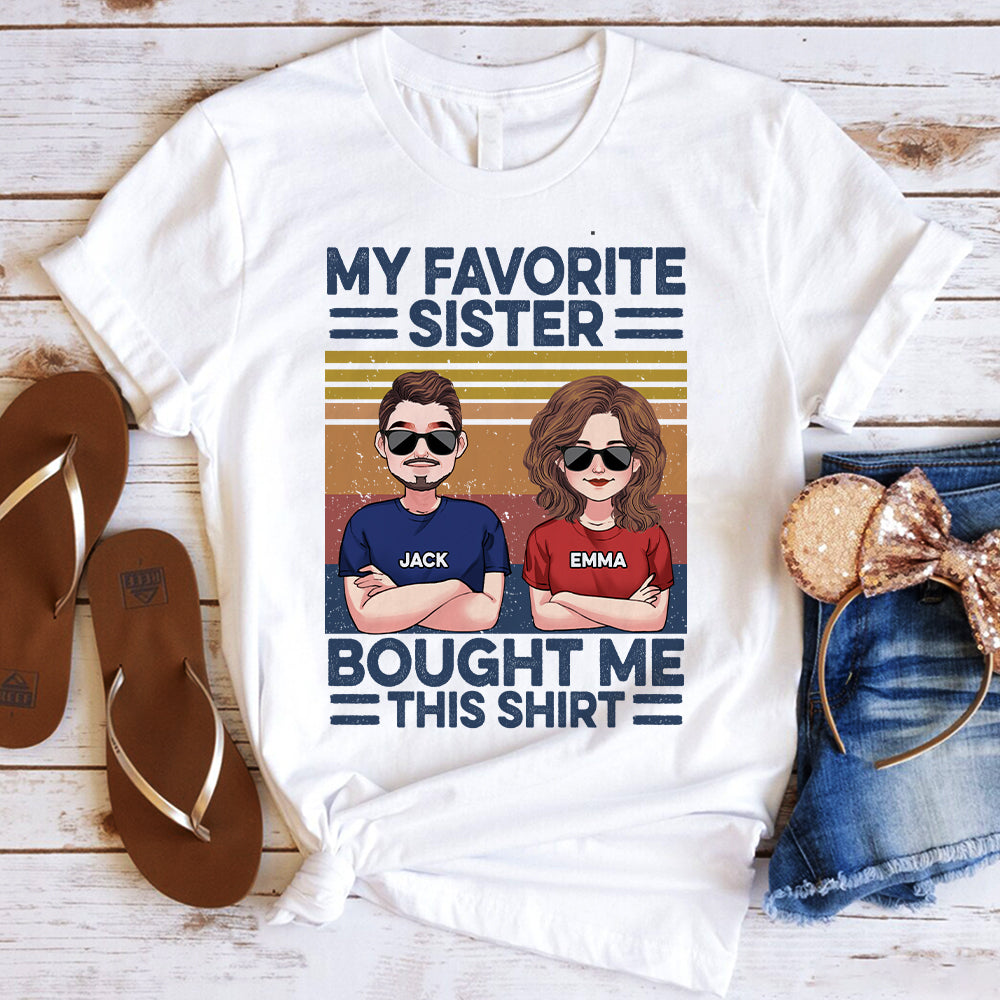 T-shirt et sweat à capuche personnalisés « Ma sœur préférée » pour frère/sœur