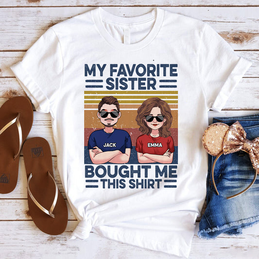 T-shirt et sweat à capuche personnalisés « Ma sœur préférée » pour frère/sœur