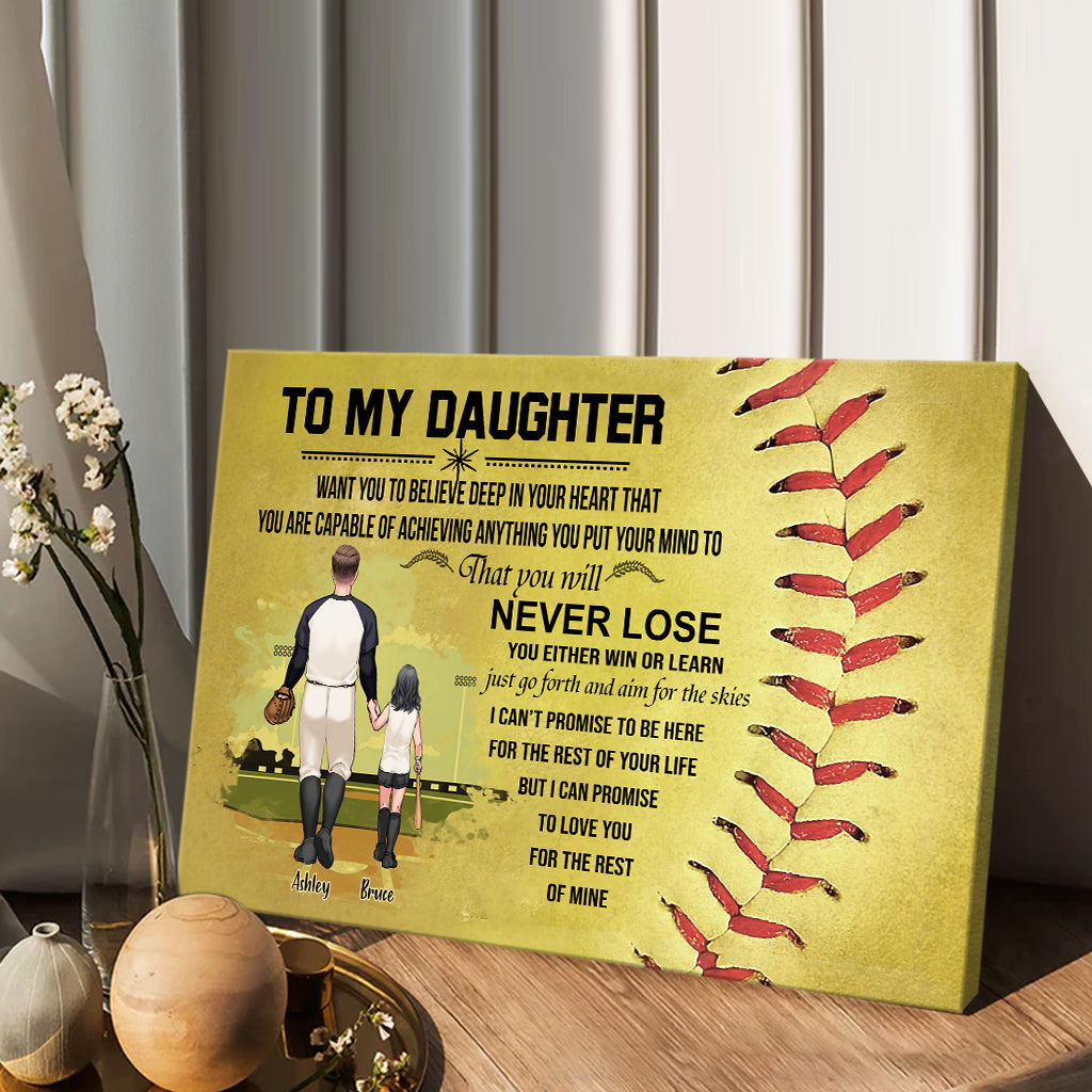 You Will Never Lose - Personalized Softball Canvas And Poster