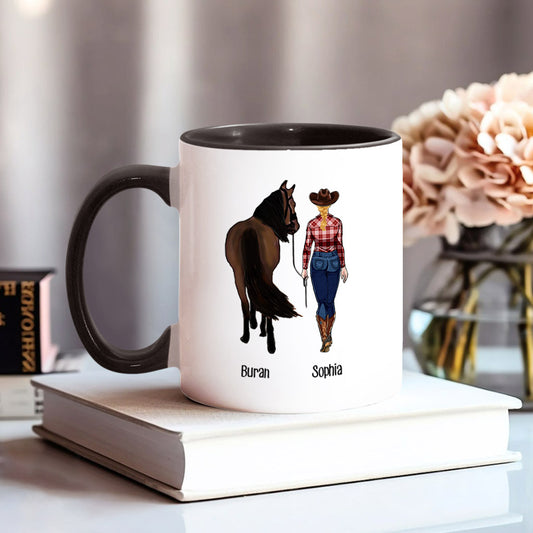 Just A Girl Who Loves Horses - Personalized Horse Accent Mug