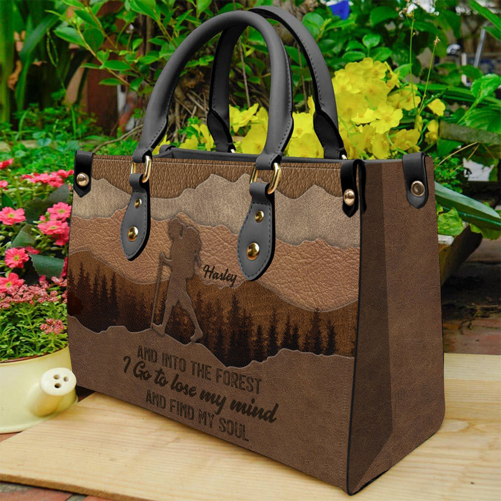 And Into The Forest I Go - Personalized Hiking Leather Handbag