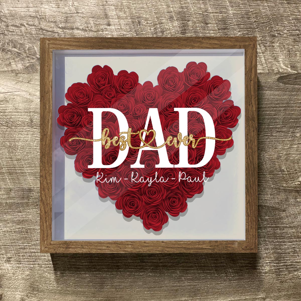 Best Mommy Ever - Gift for mom, grandma, grandpa, dad, aunt, sister - Personalized Flower Shadow Box