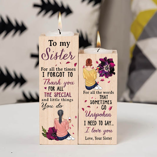 To My Sister - Personalized Sister Candle Holder