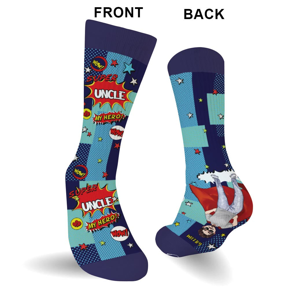 Super Dad - Gift for dad, grandpa, uncle, brother - Personalized Socks