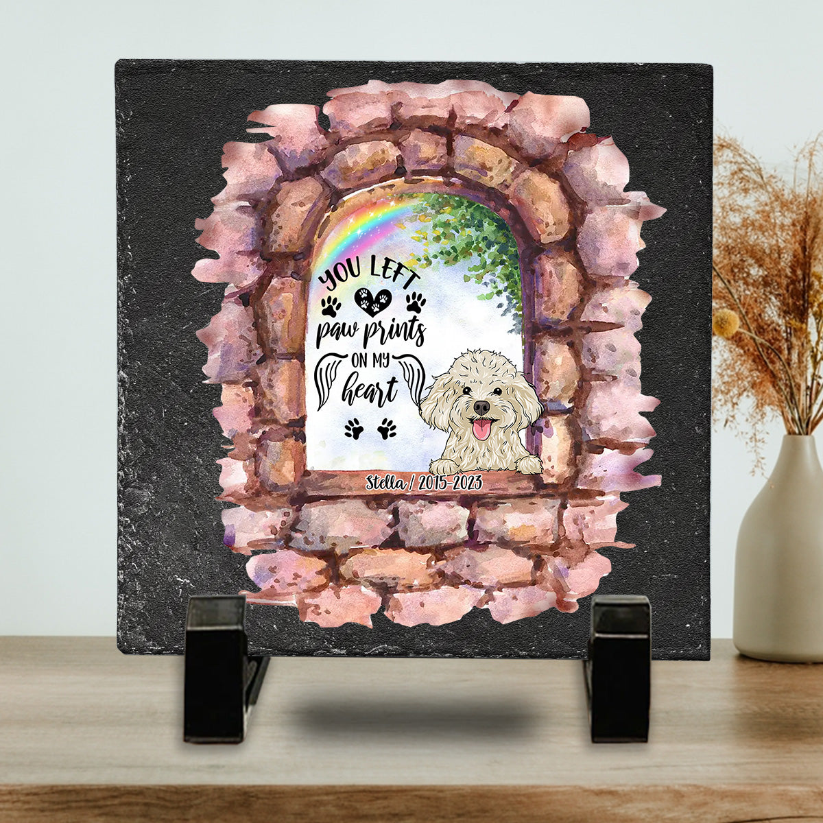 No Longer By My Side - Personalized Dog Square Shaped Stone
