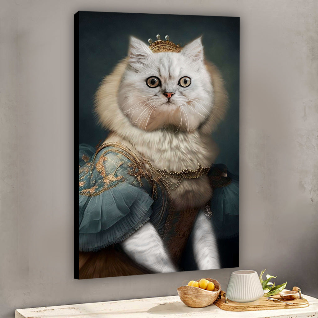 Königliches Porträt – Personalisierte Katzenleinwand und Poster