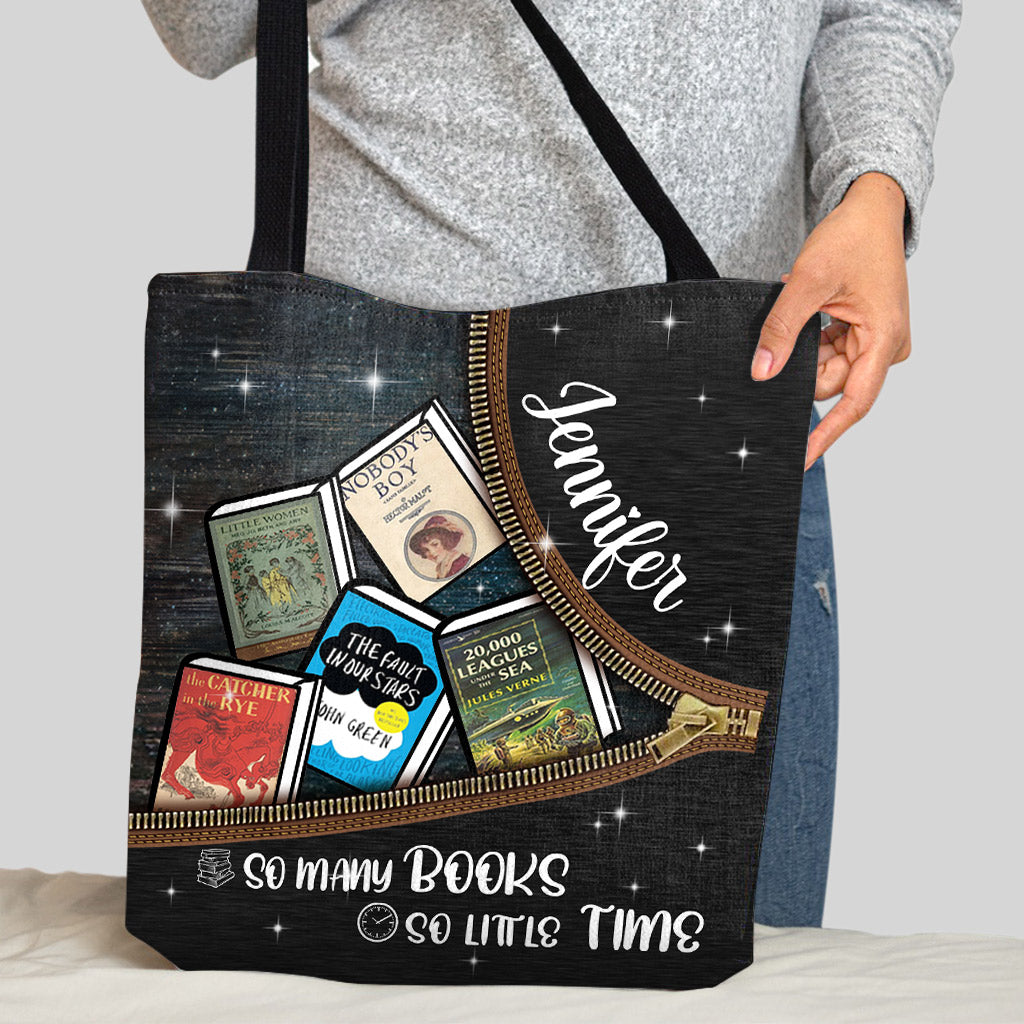 So Many Books So Little Time - Personalized Book Tote Bag