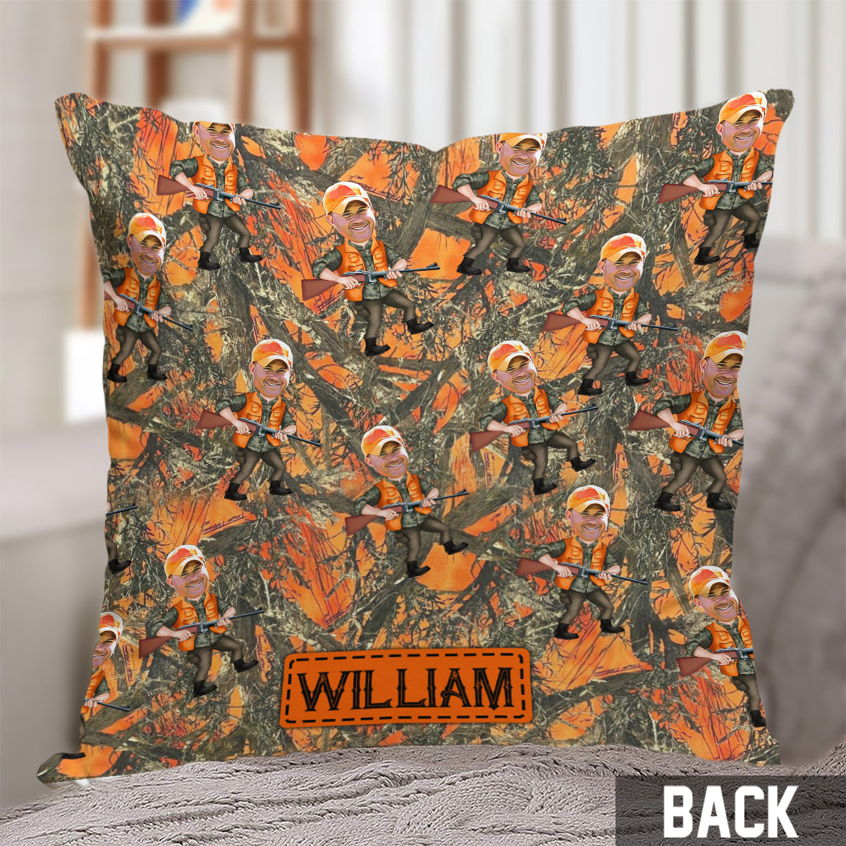Photo Inserted Hunter - Personalized Hunting Throw Pillow