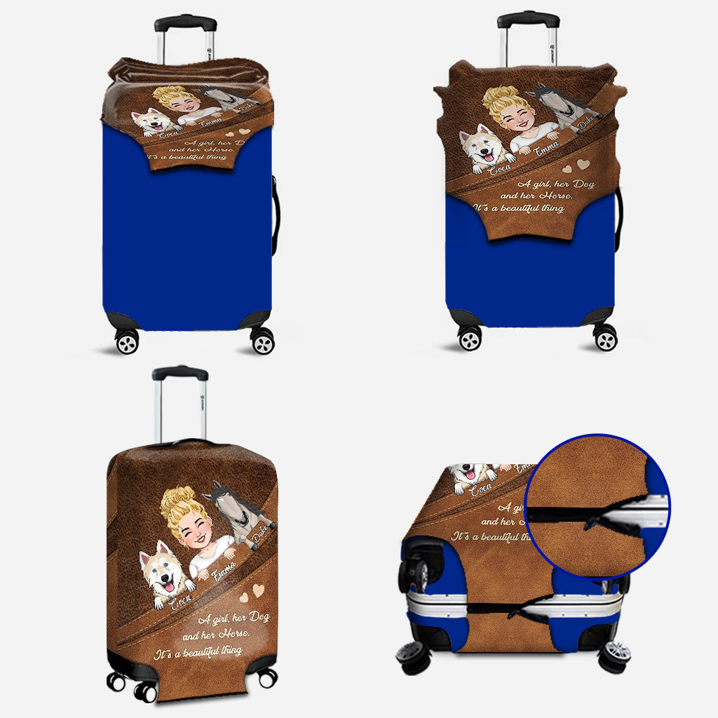 What A Beautiful Thing - Horse gift for dog lover, cat lover - Personalized Luggage Cover