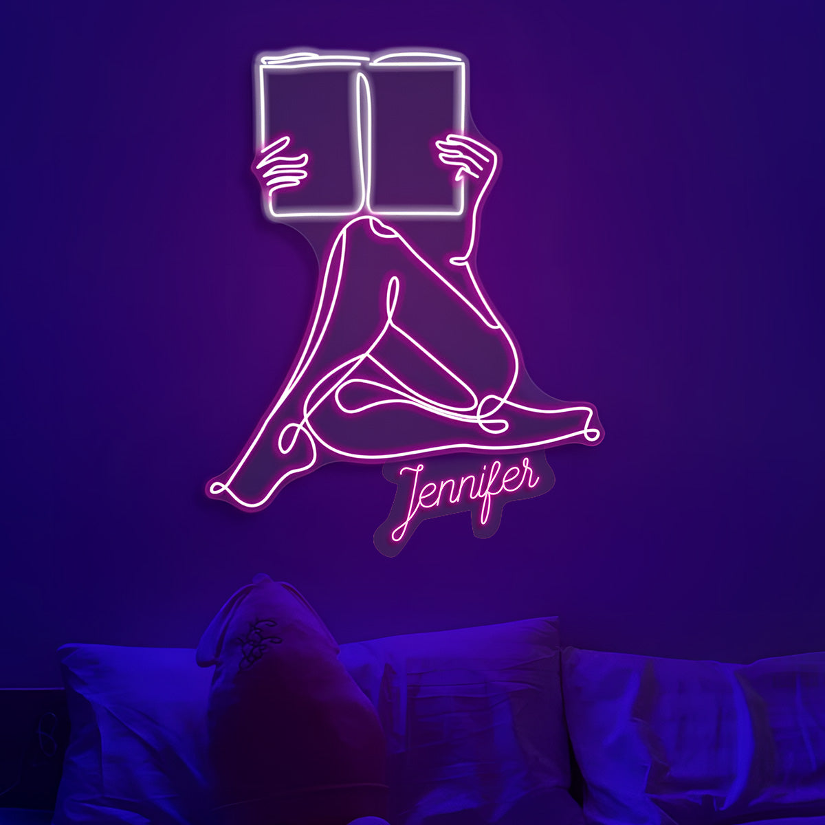 Just A Girl Who Loves Books - Personalized Book Neon Sign