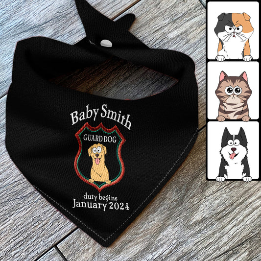 Wachhund-Design – Geschenk für Hunde- und Katzenliebhaber – Personalisiertes Haustier-Bandana