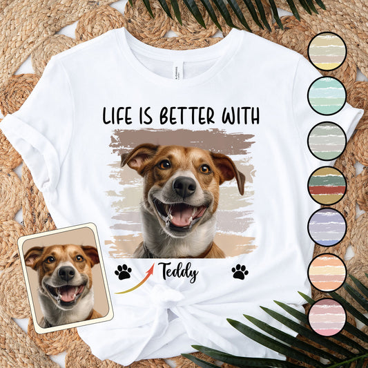 La vie est plus belle avec un animal de compagnie - T-shirt et sweat à capuche personnalisés pour chien