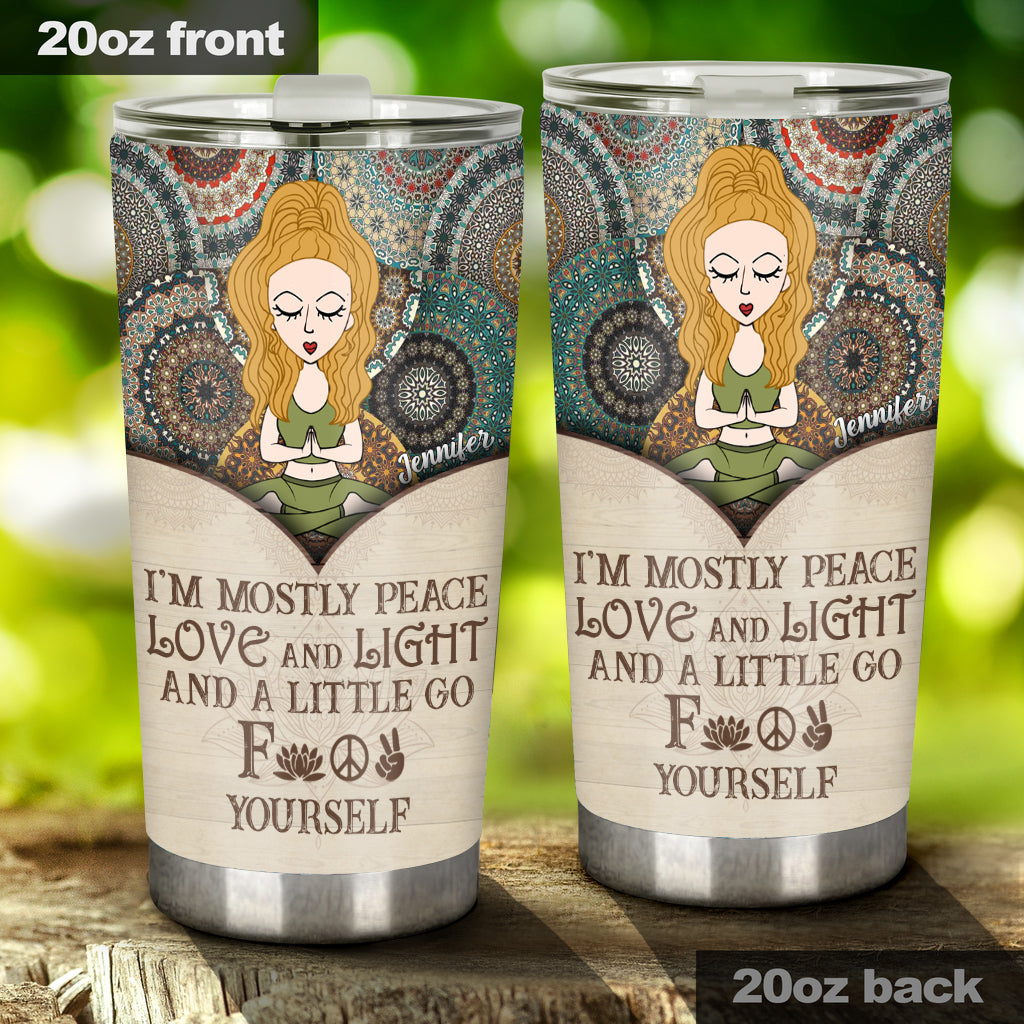 I'm Mostly Peace - Personalized Yoga Tumbler