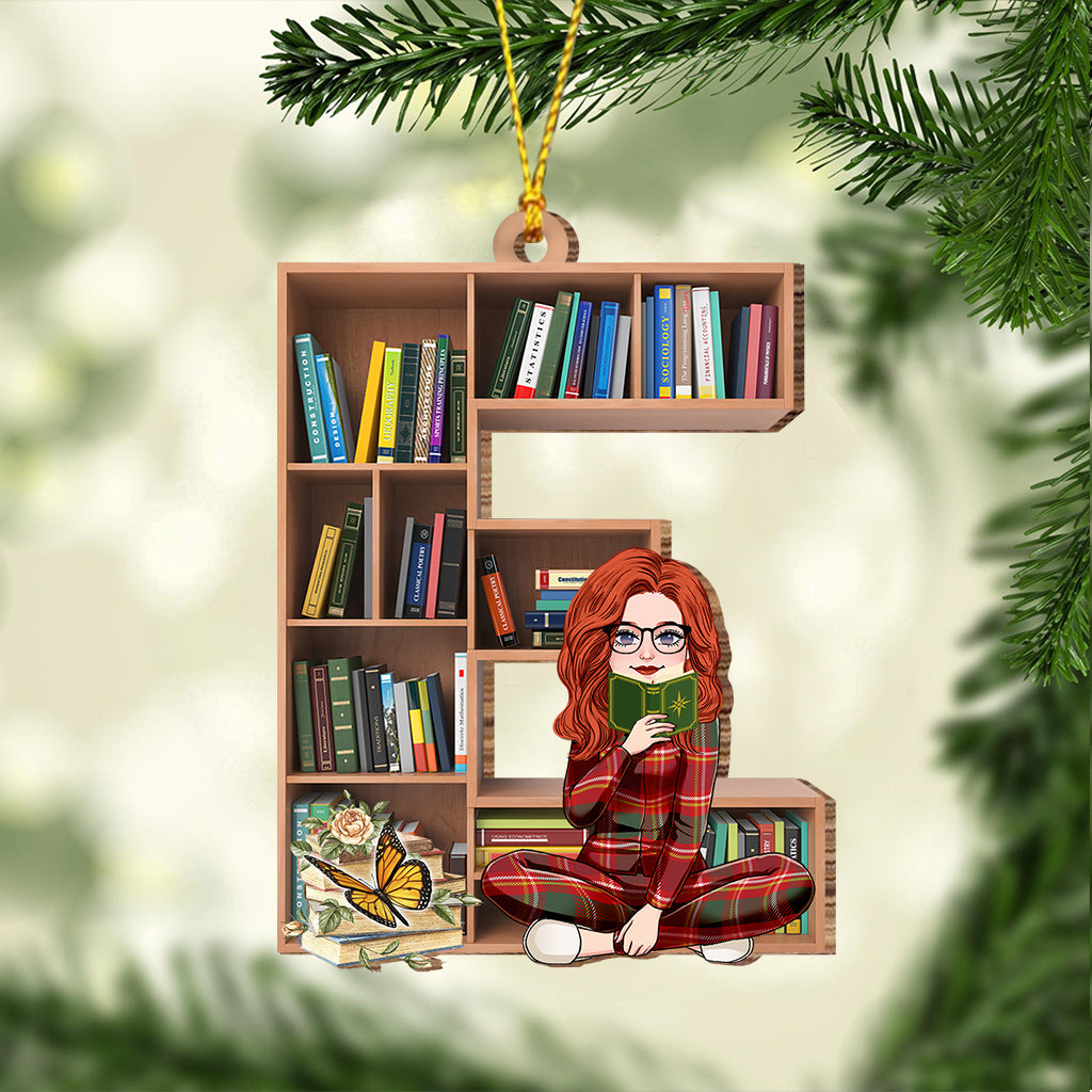 Bookshelf Ornament With Alphabet & Numbers - Personalized Book Ornament