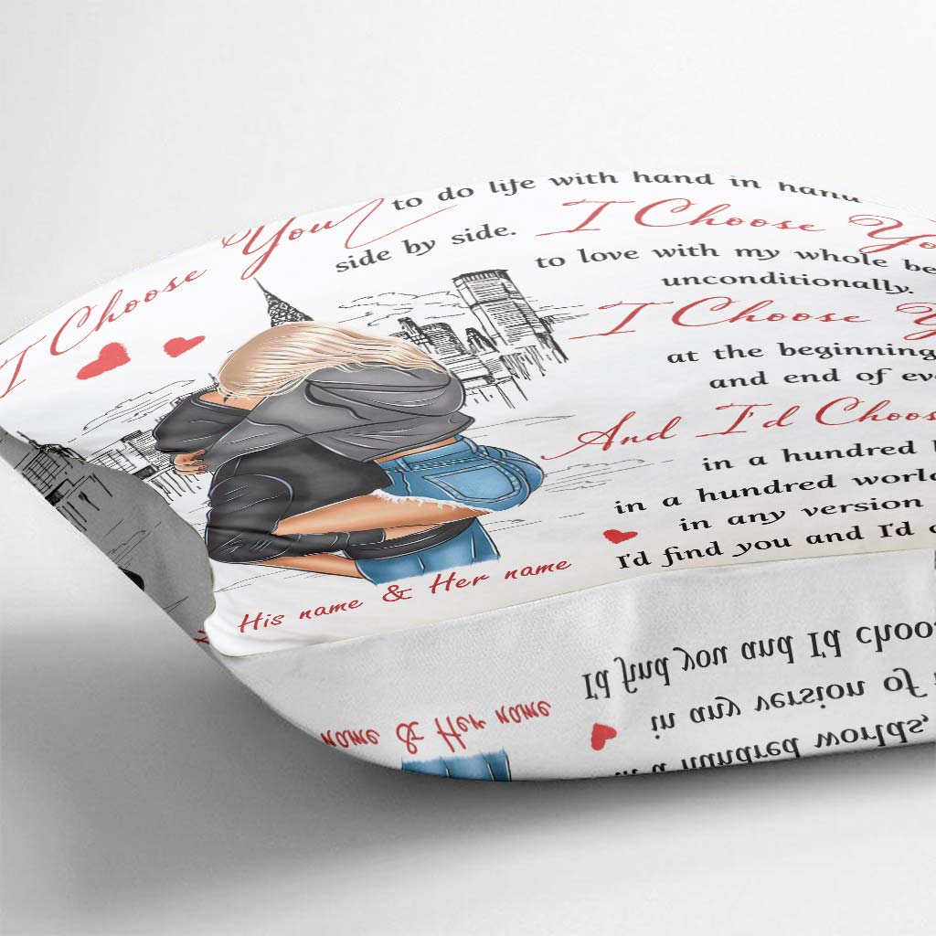 I Choose You - Personalized Couple Throw Pillow