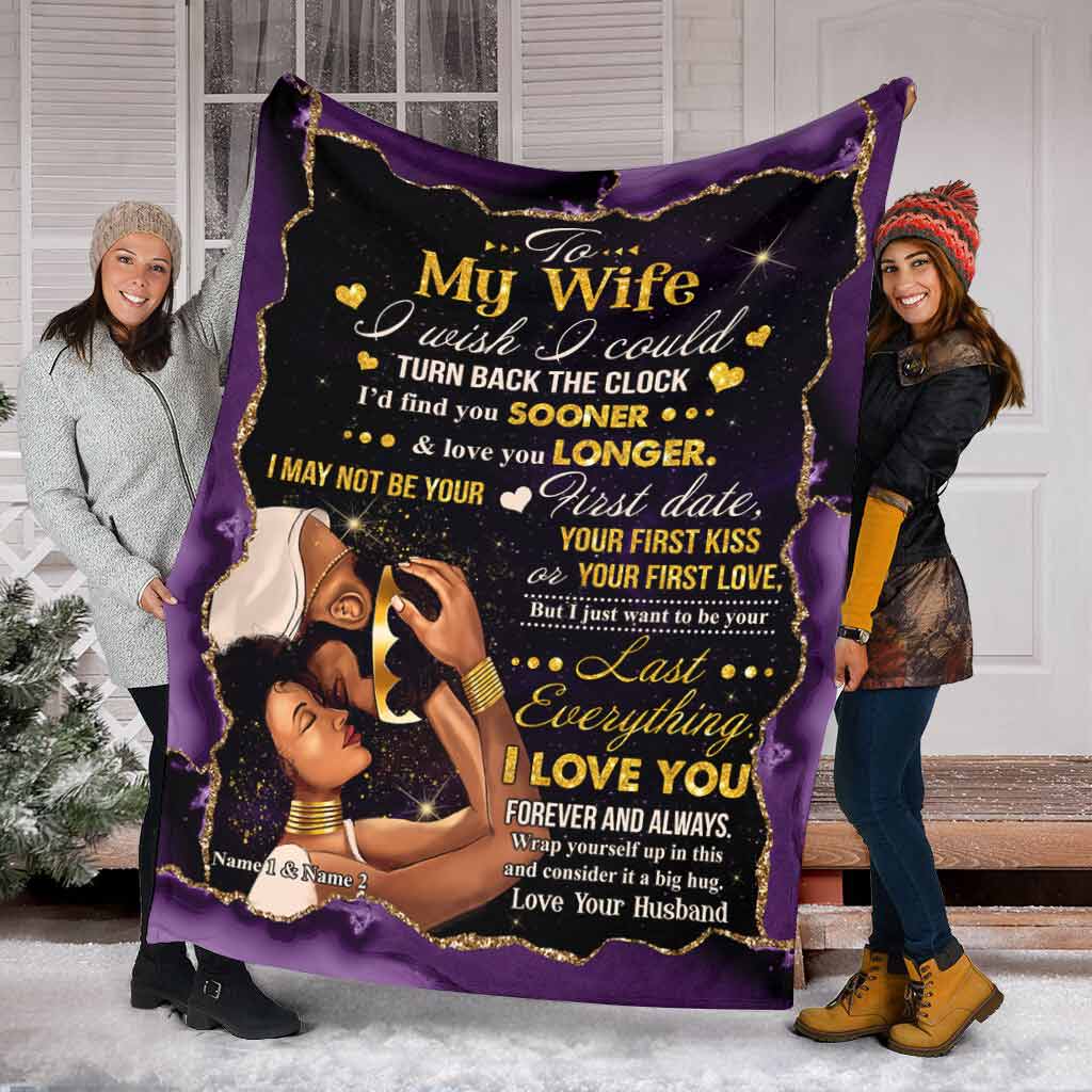 I Wish I Could Turn Back The Clock - Personalized African American Blanket