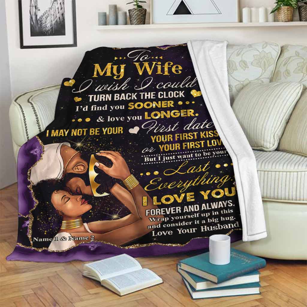 I Wish I Could Turn Back The Clock - Personalized African American Blanket