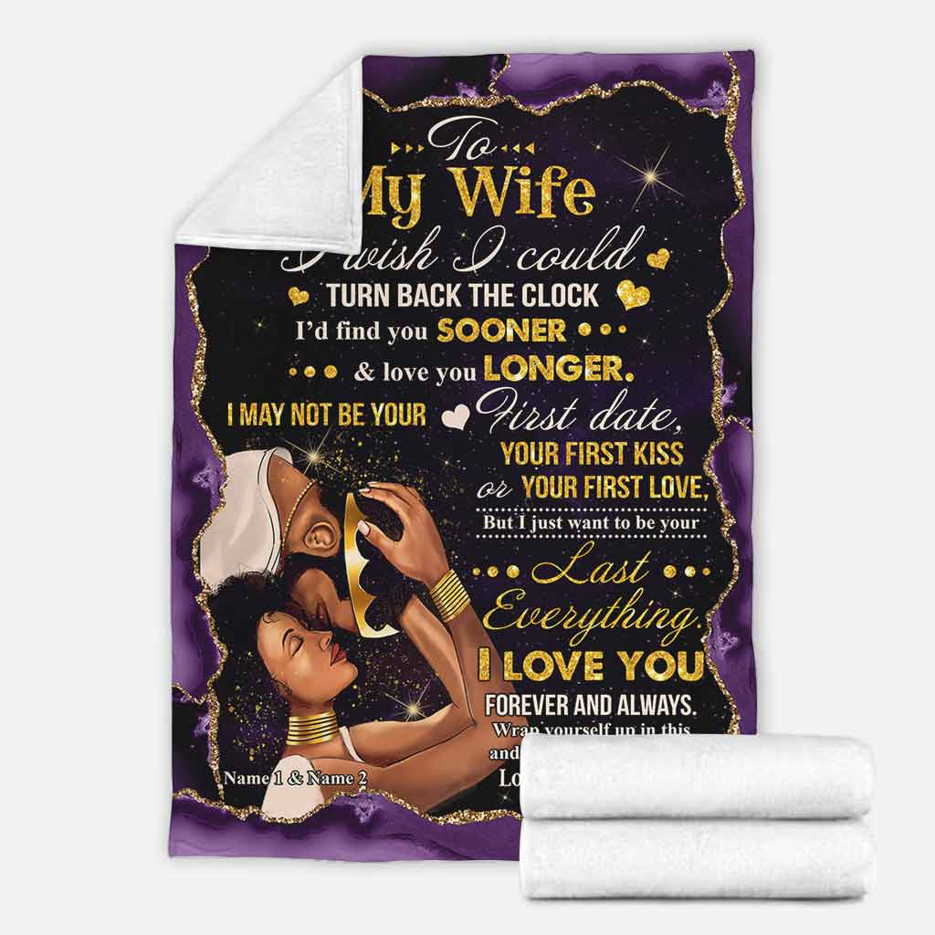 I Wish I Could Turn Back The Clock - Personalized African American Blanket